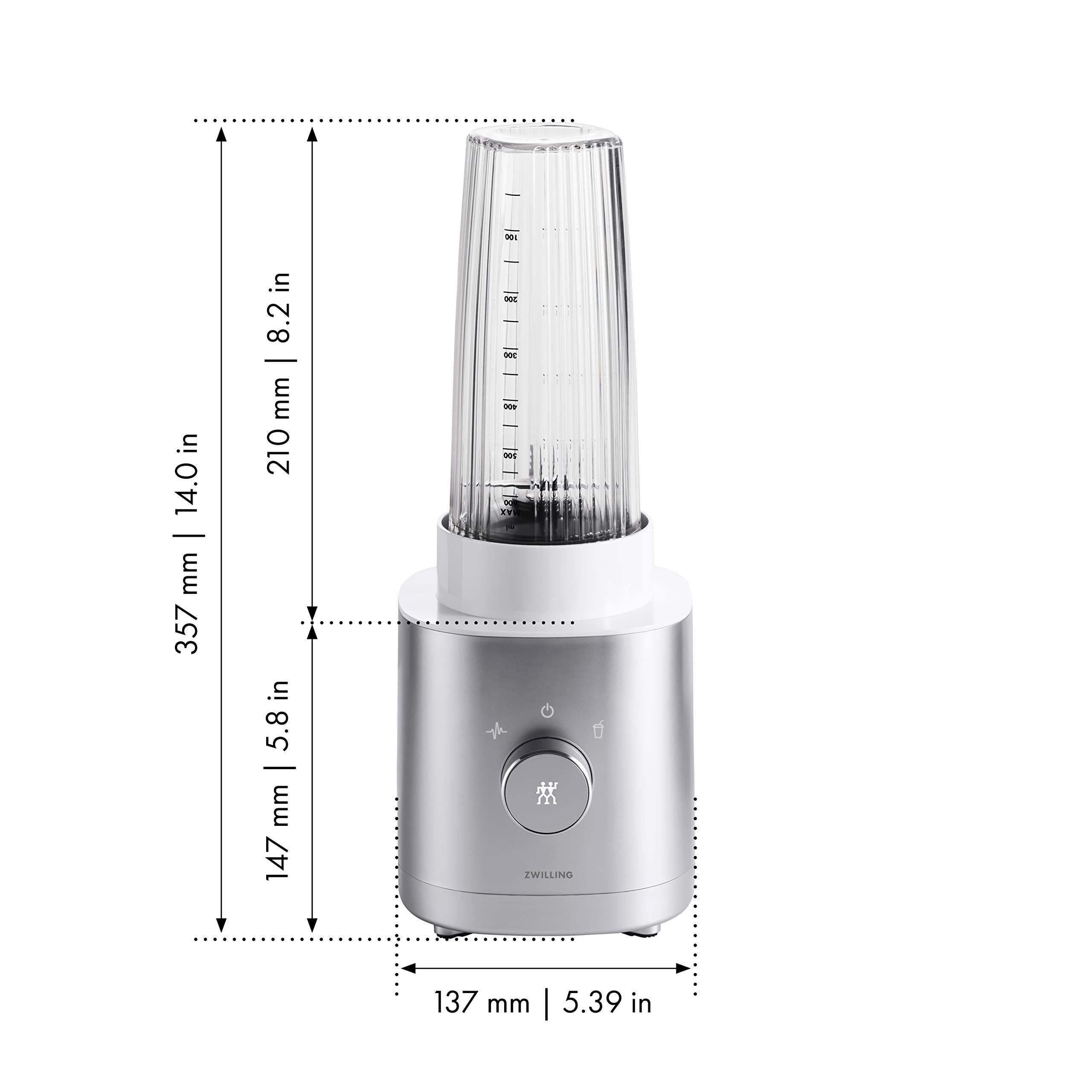 Zwilling Standmixer 53003-000-0, 600 W Leistung, Edelstahl-Klinge, BPA-frei, spülmaschinenfest