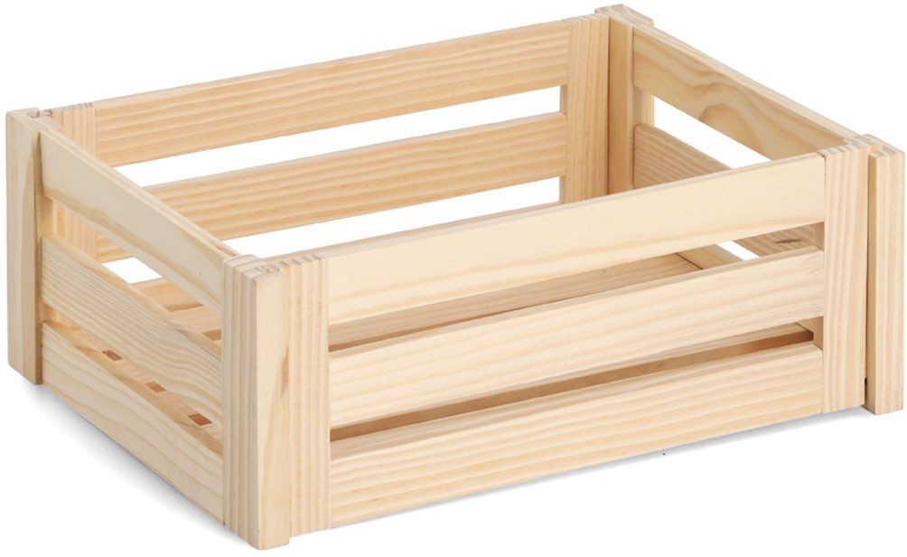 Zeller Present Aufbewahrungsbox 'Leisten', Kiefer, natürliches Holz, vielseitig, Stecksystem