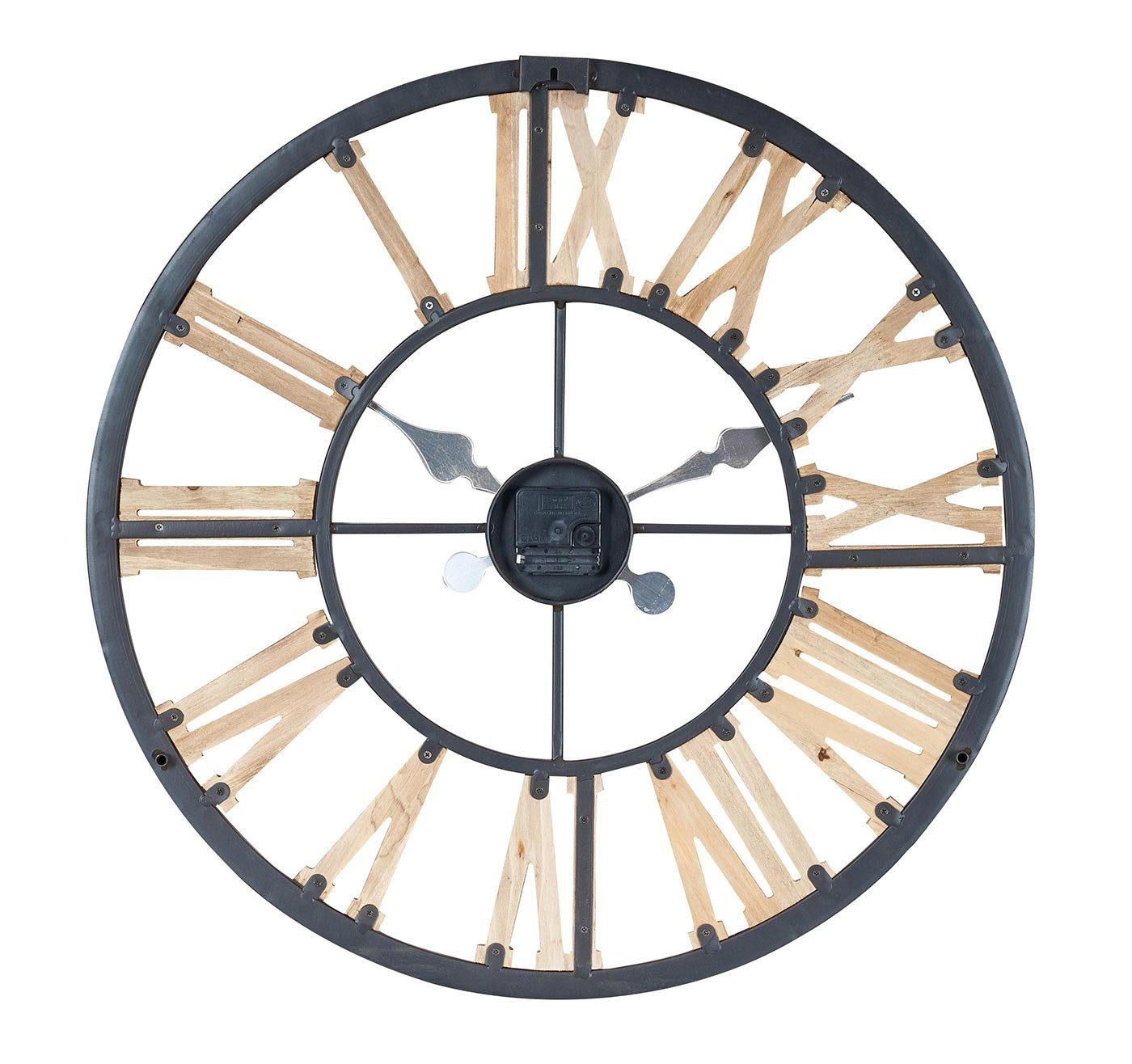 Levandeo® Wanduhr Dekoration) 60cm (XXL Küchenuhr Braun Wanduhr Holz Uhr Wanddeko
