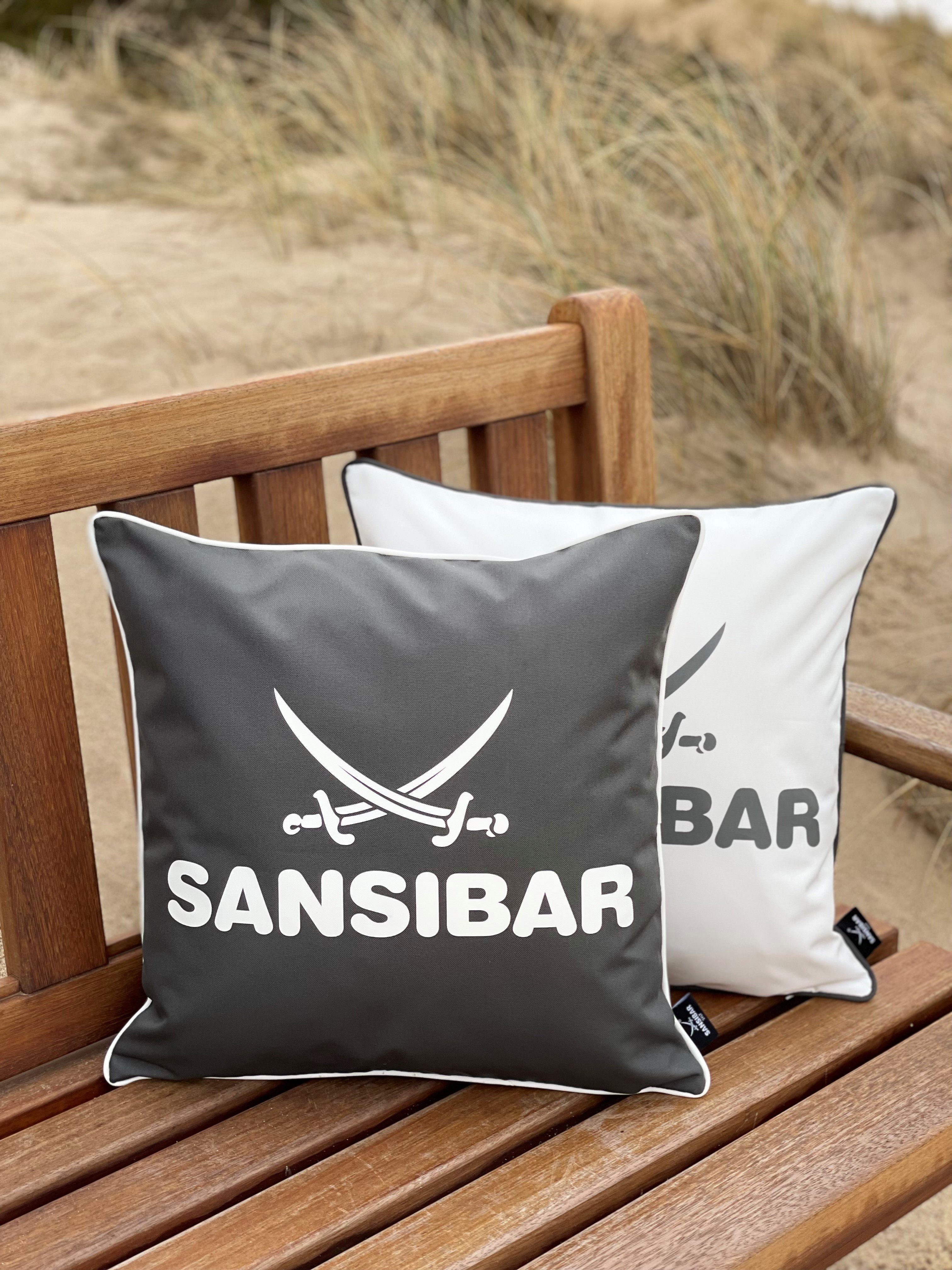 Sansibar Sylt Dekokissen Outdoor Kissen Sansibar (1 Stück), Logodruck, 45x45 cm, Kissenfüllung, Outdoor geeignet, wasser- und schmutzabweisend