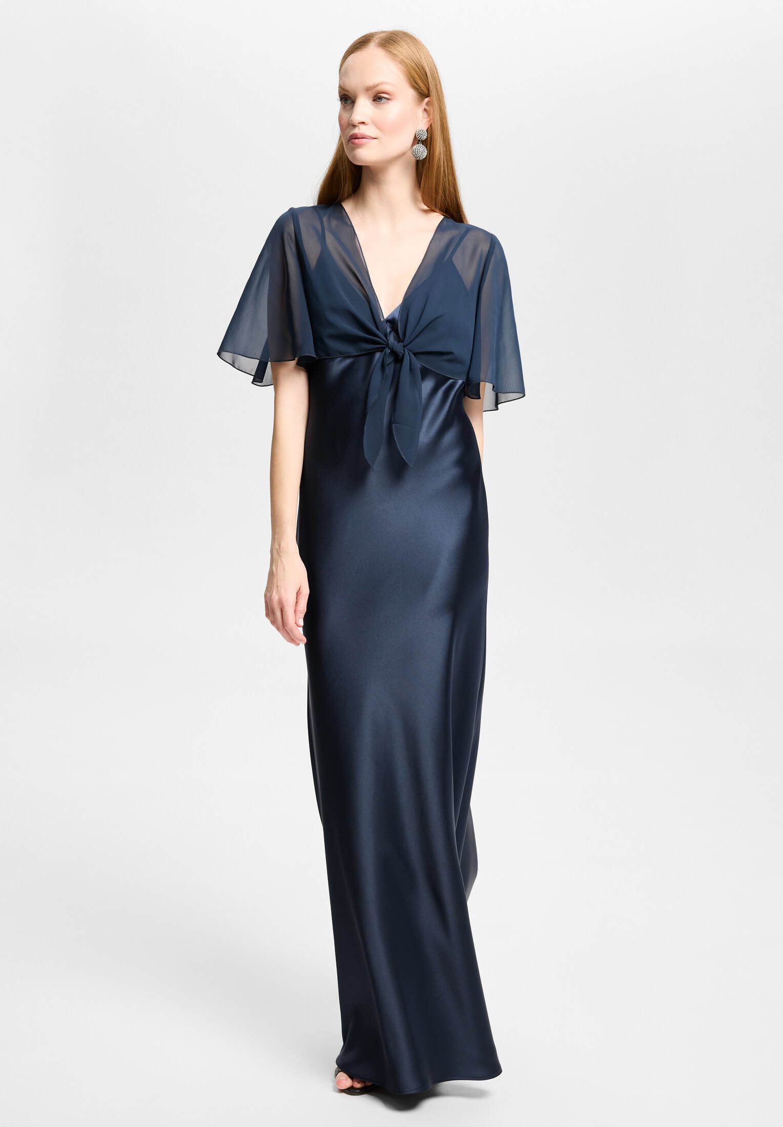 SWING Boleroblazer - Chiffon Bolero zum Knoten Lockere Passform
