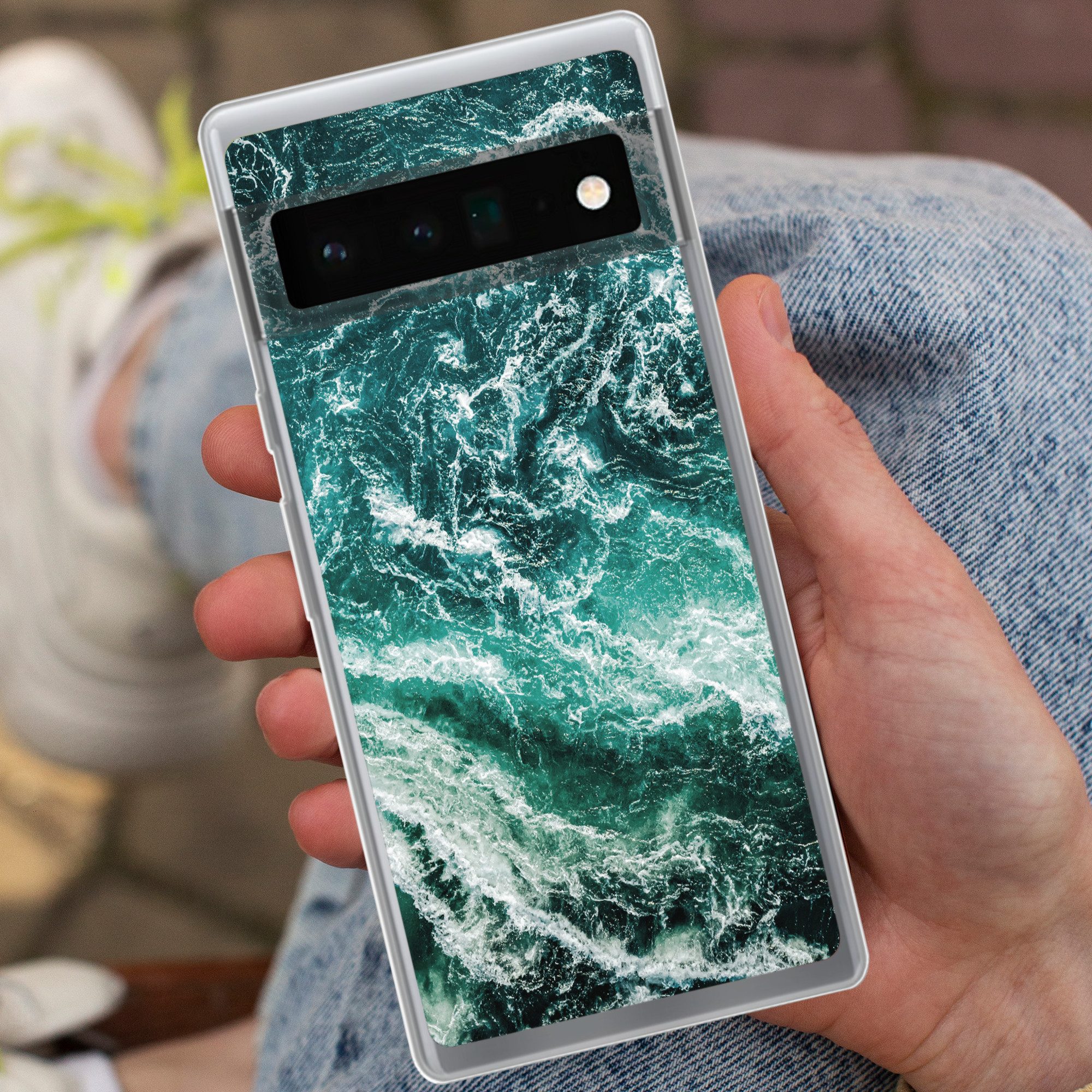 MuchoWow Handyhülle für Google Pixel 6 Pro Marmor - Gemustert - Natursteine, Handy Case, Silikon, Bumper Case Dünn