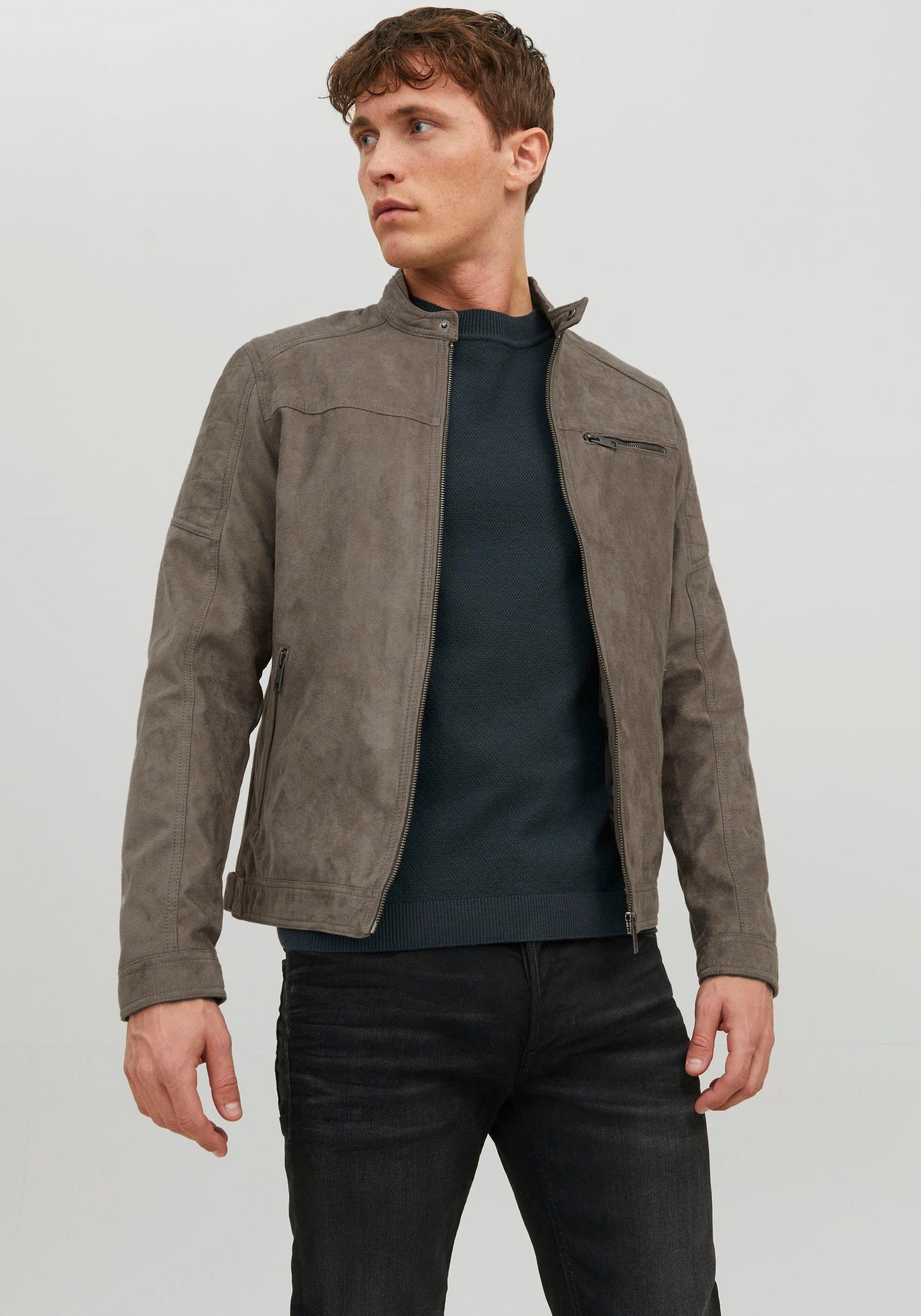 Jack & Jones Lederimitatjacke JJEROCKY JACKET NOOS Falcon