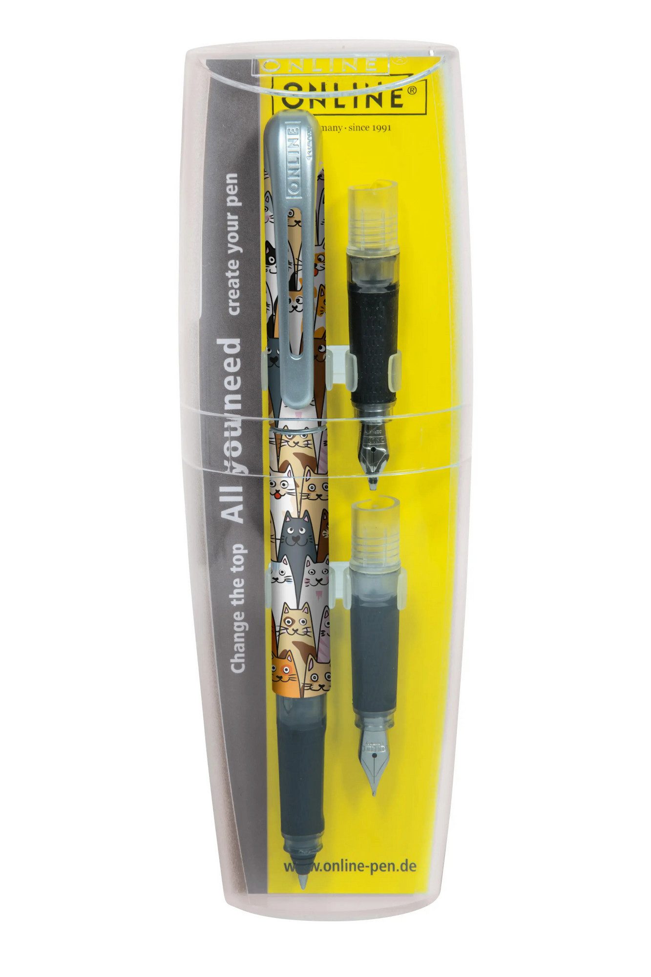 Online Pen Marker ONLINE College Set Fluffy Cats – 3in1 Füller & Rollerball