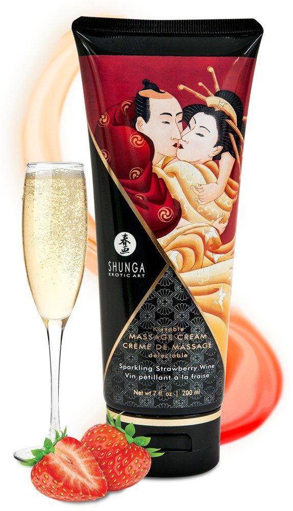 Gleit- und Massagegel Shunga - Massage Cream Strawberry 200 ml