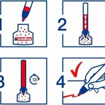 edding Permanentmarker edding 300 Permanentmarker 4er farbsortiert, (Packung, 4-tlg., 4 Farben), Nachfüllbar