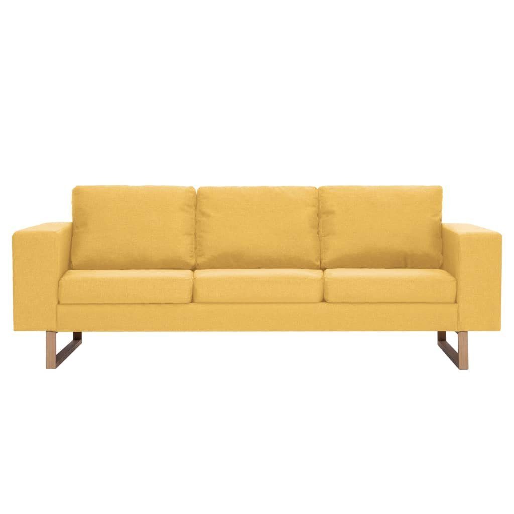 vidaXL Sofa Gelb Stoff 3-Sitzer-Sofa Couch