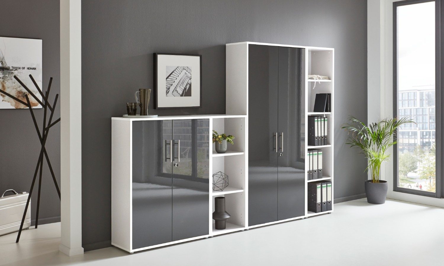 moebel-dich-auf Aktenschrank TABOR 4 (Büroschrank Mehrzweckschrank ideal für DIN A4 Ordner, abschließbar Metallgriffe) Made in Germany – Bild 2 von 5