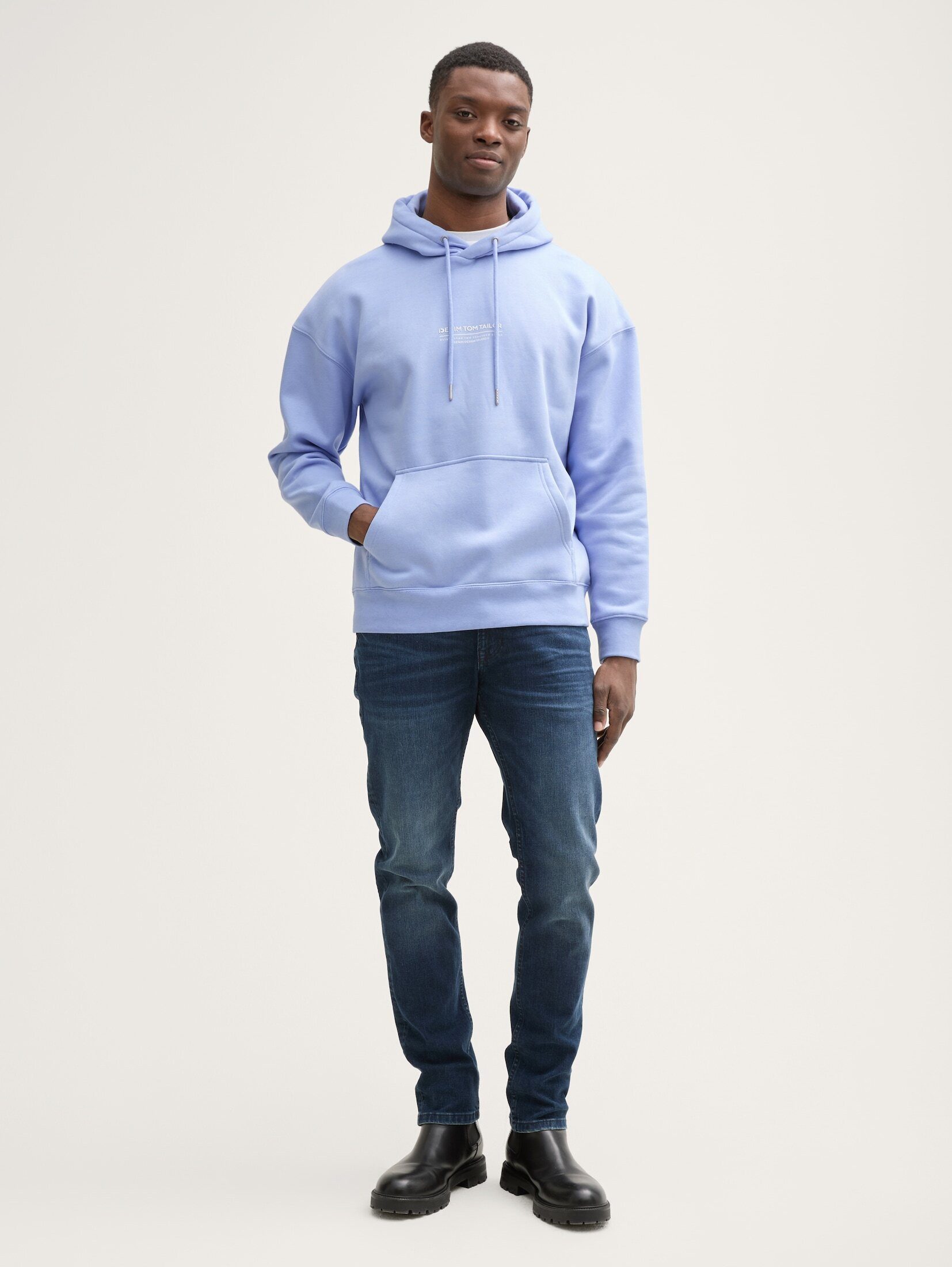 TOM TAILOR Denim Sweatshirt Strick & Sweatshirts Relaxed Hoodie Sweatshirt mit Logo-Print