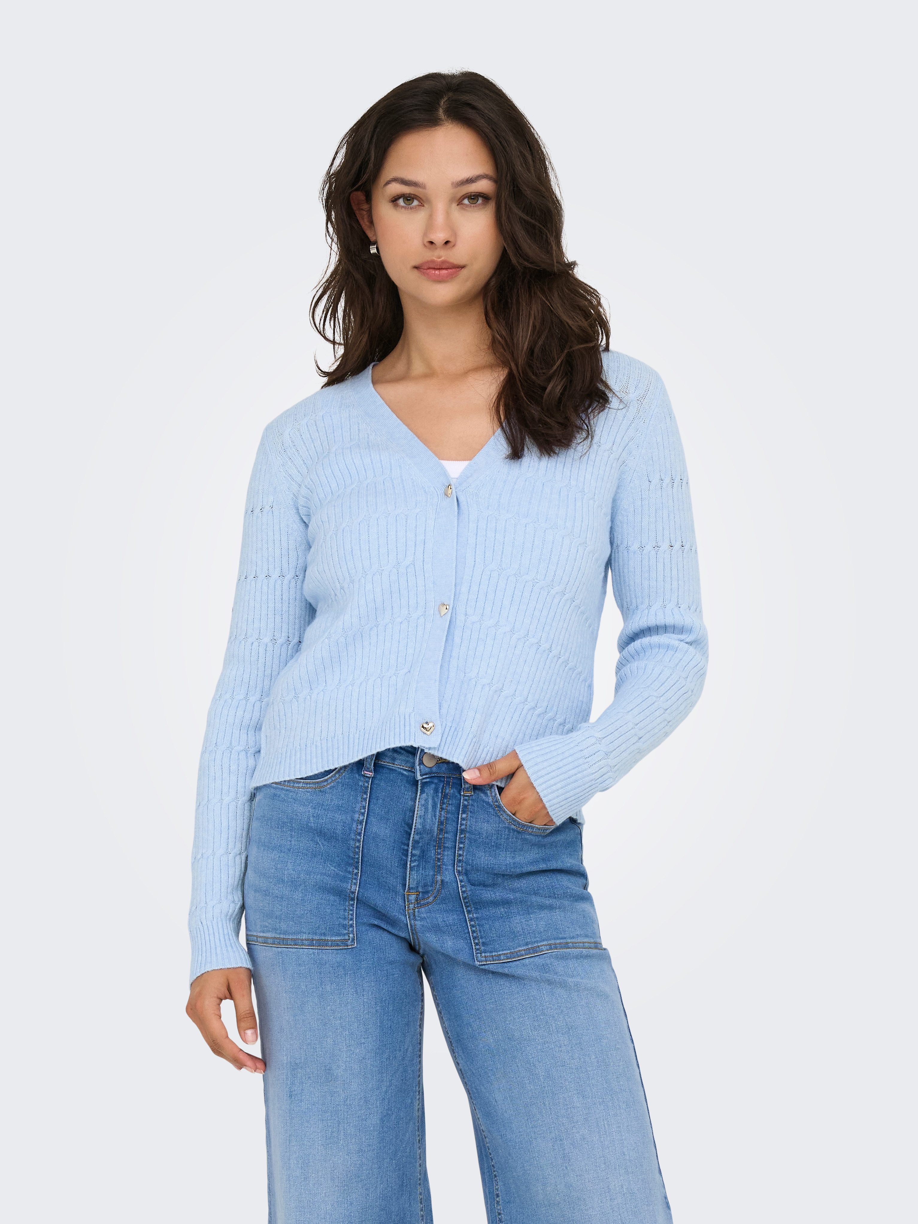 ONLY Strickjacke ONLKATIA LS CABLE V-NECK günstig online kaufen