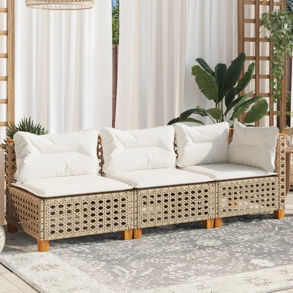 vidaXL Loungesofa Gartensofa mit Kissen 3-Sitzer günstig online kaufen
