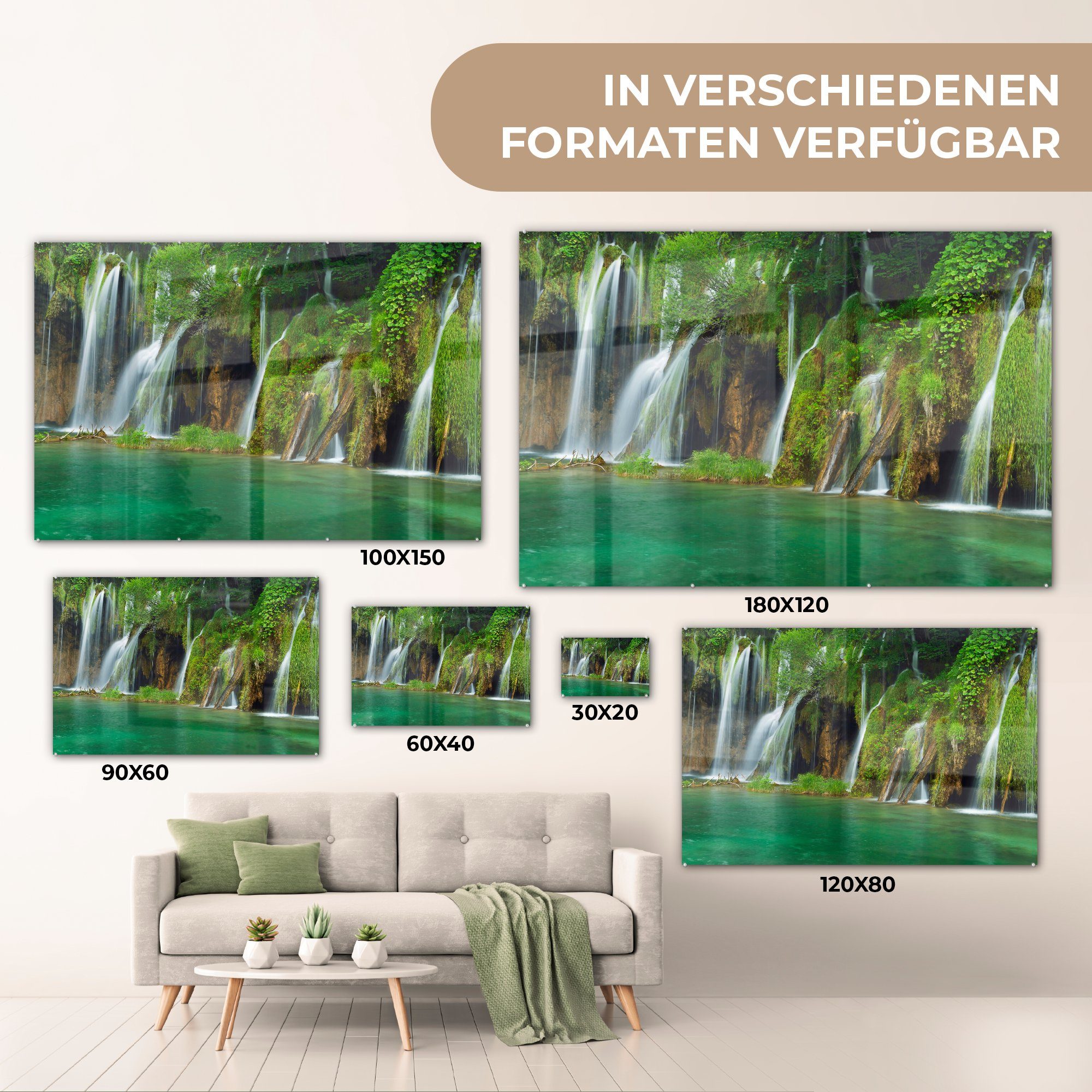 MuchoWow Acrylglasbild Wunderschöne Natur Acrylglasbilder & St), Wohnzimmer Schlafzimmer (1 Seen, im Plitvicer Nationalpark