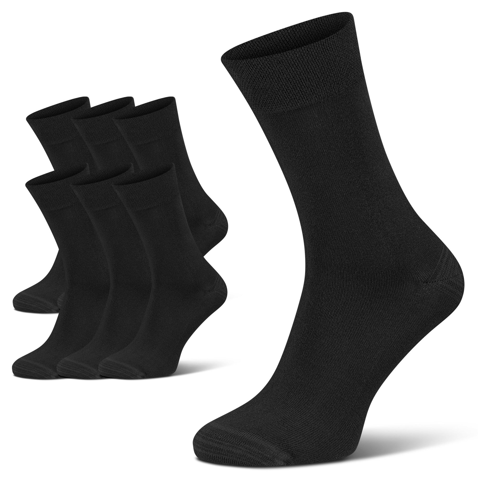 footart Basicsocken Druckfreie Bambus-Viskose-Socken ohne Gummi (3-Paar) weich, druckarm, atmungsaktiv, feuchtigkeitsabführend, große Größe