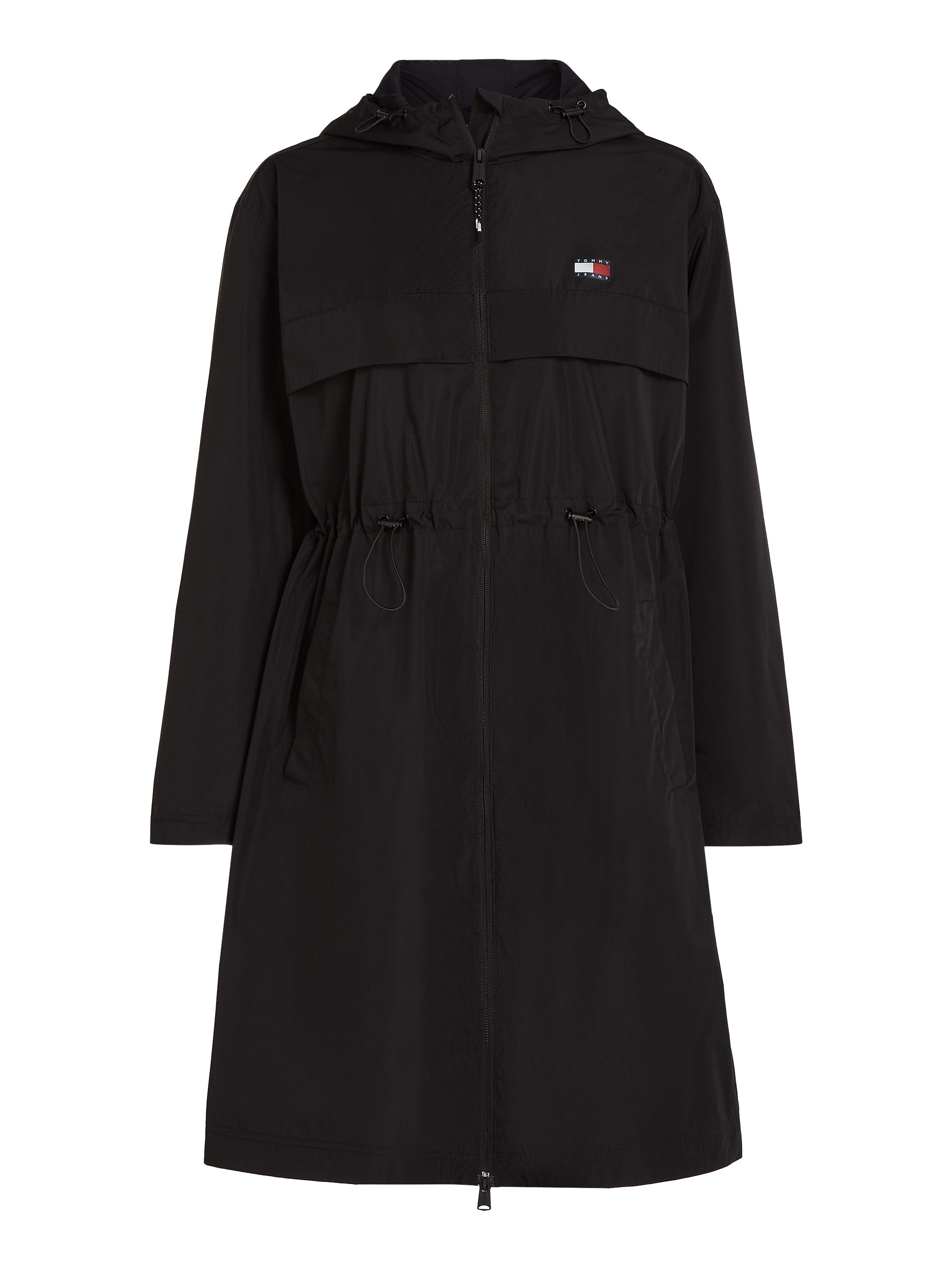 Tommy Jeans Curve Parka TJW CHICAGO WAISTED COAT EXT Große Größen, Kapuze, Tunnelzug, 2-Wege-Reißverschluss