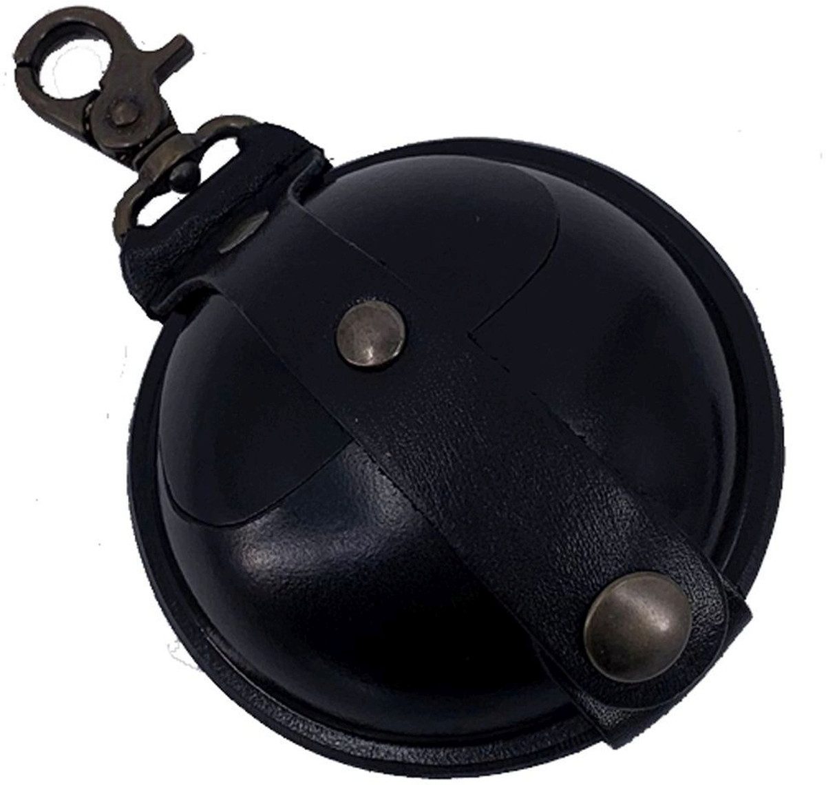 Mika Gürteltasche Schlüsselanhänger / Kleingeldbörse groß Sattelleder 9cm schwarz
