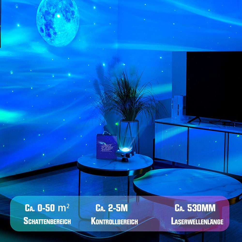 XIIW Nachtlicht 3in1 Sternenhimmel Projektor,LED Musikfunktion,Fernbedienung Grau Baby und Music mit Projektor Starry mit Timer, für Kinder Player, Sternenprojektor Geschenk