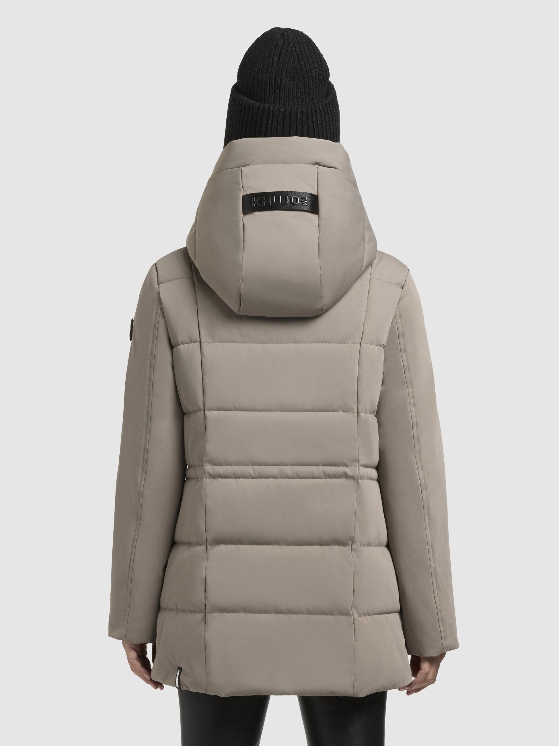 khujo Winterjacke Palla-YM Damen Wintermantel mit verstellbarer Kapuze