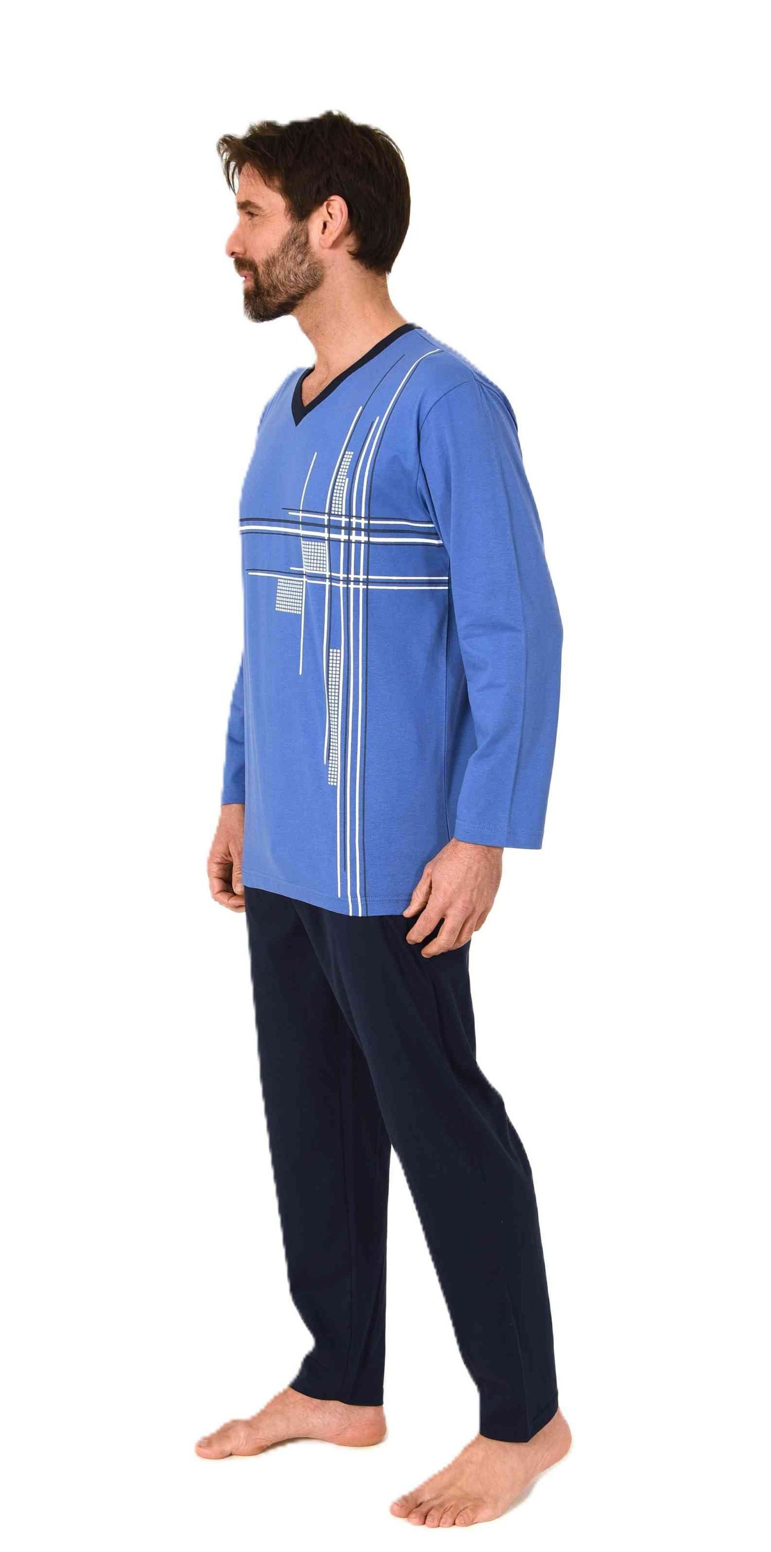 Normann Pyjama Normann Herren langarm Schlafanzug Pyjama mit eleganten Fron günstig online kaufen