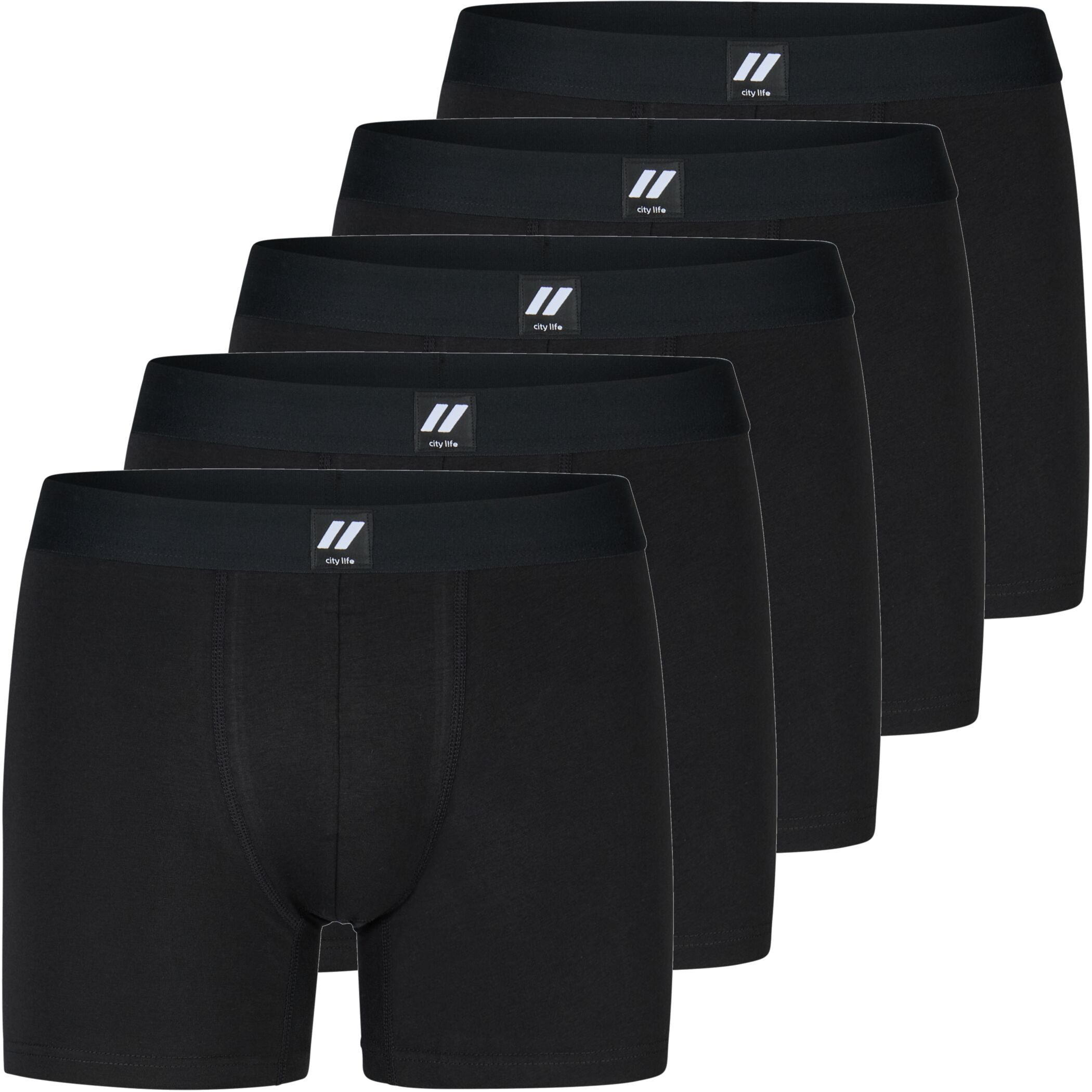 City Life Boxershorts City Life 5er Pack Herren Jersey Trunks Boxer Short Sparpack M - XXL (1-St)