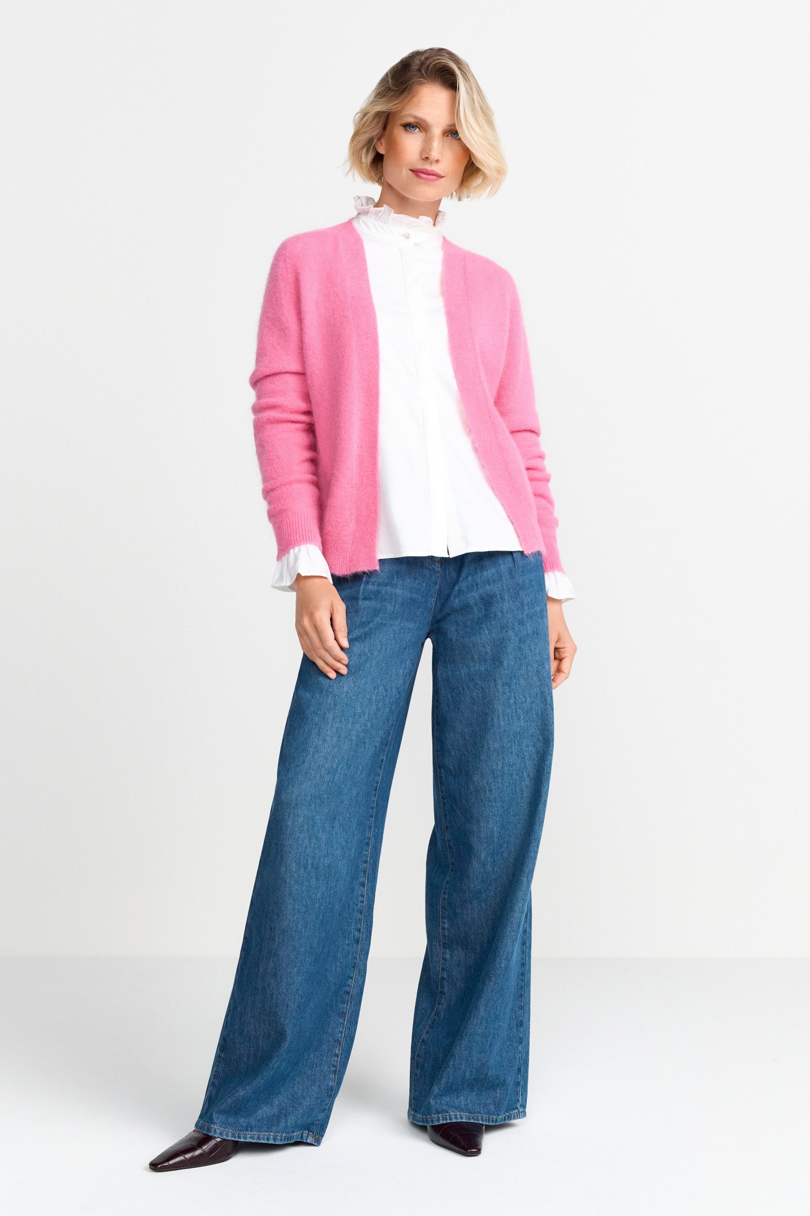 RICHROYAL Strickpullover Cozy cardigan recycled, french pink