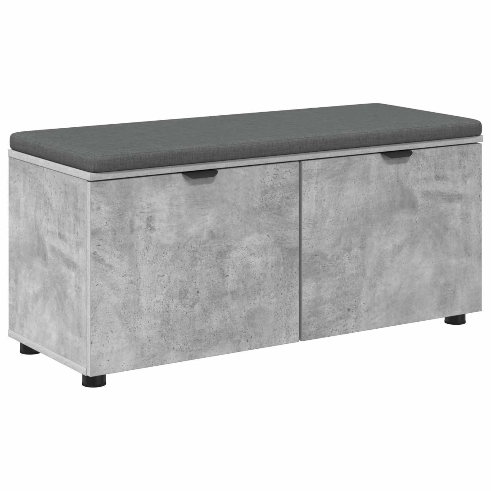 vidaXL Sitzbank Flurbank mit Kissen mit Regal Betongrau 100 x 38 x 46 cm (1-St)