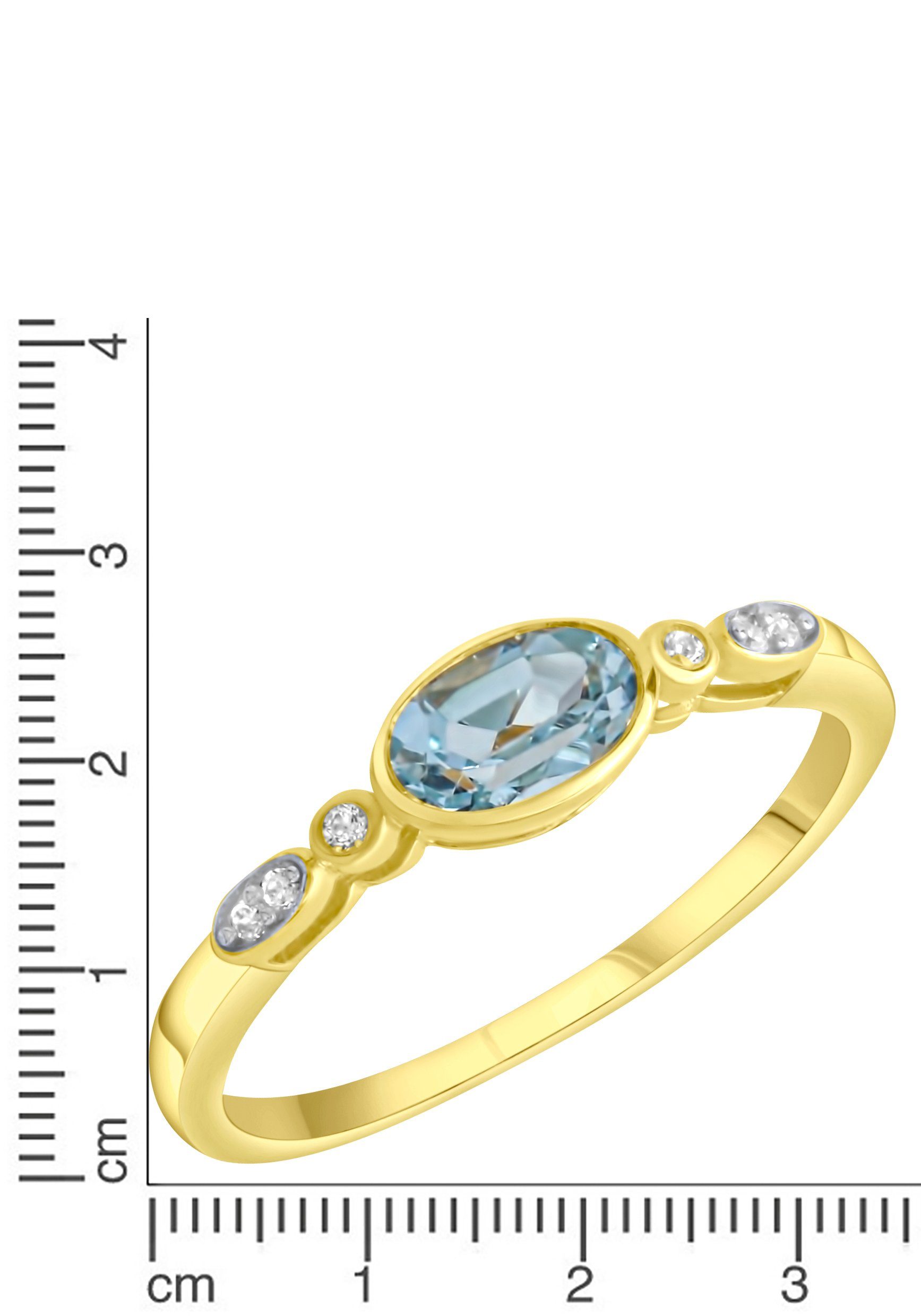 Firetti Fingerring Schmuck Geschenk Silber 925 Silberring, mit Blautopas (behandelt), Zirkonia (synth)