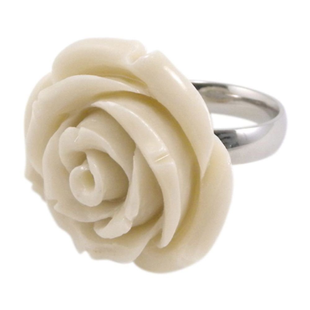 Vivance Fingerring "White Roses" Edelstahl Ring günstig online kaufen
