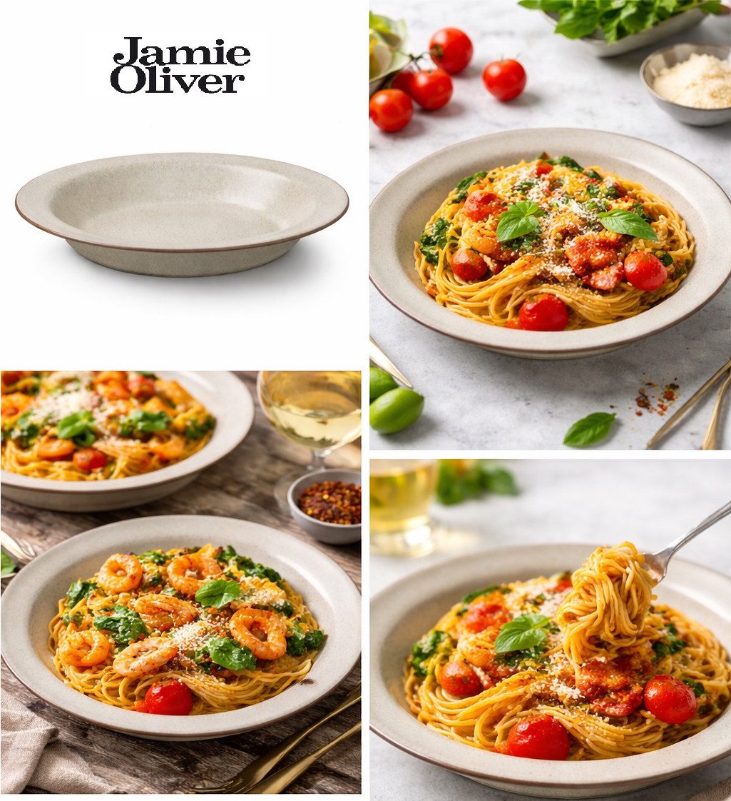 JAMIE OLIVER Teller Jamie Oliver Suppenteller Pastateller 556919 Grau Marmor