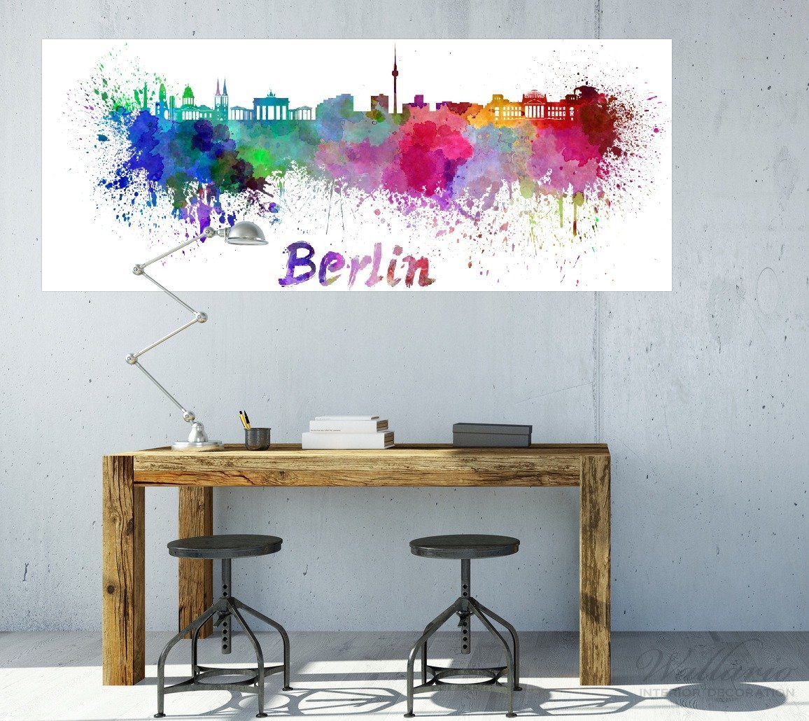 Wallario Poster, Städte als Aquarell - günstig online kaufen