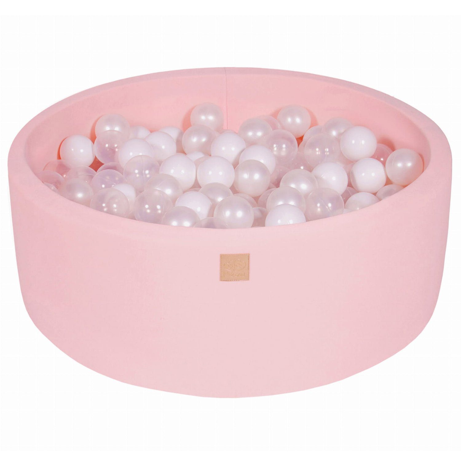 MeowBaby Bällebad Bällebad für Kinder und Babys - Cotton Light Pink - Bällchenbad, (Bällebad mit 200 Bällen), Rundes Kugelbad 90x30cm mit 200 Bunten Bällen, waschbarer Bezug