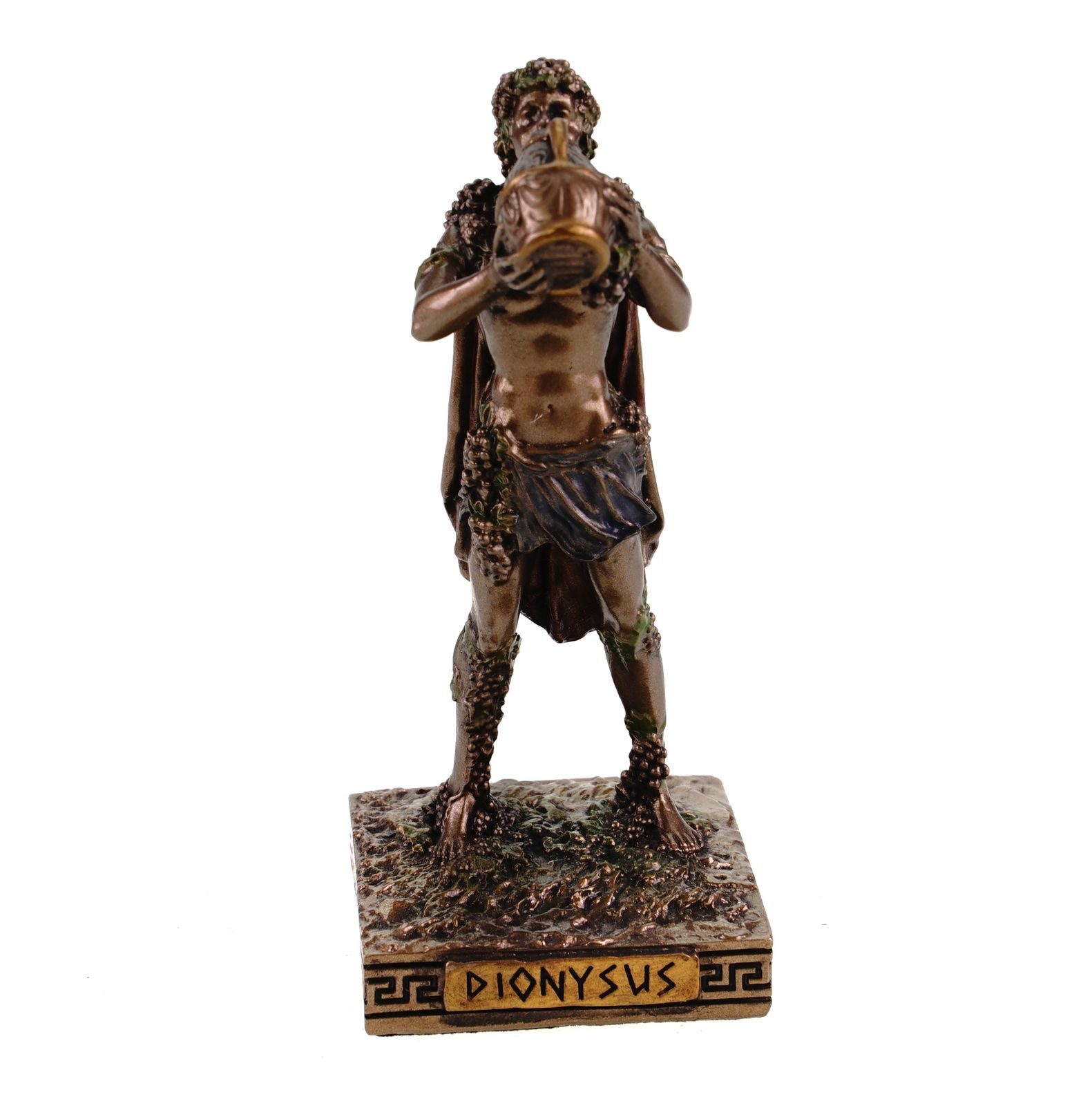 Dekofigur Dionysos Figur Griechischer Weingott Miniatur Bronzeoptik Veronese