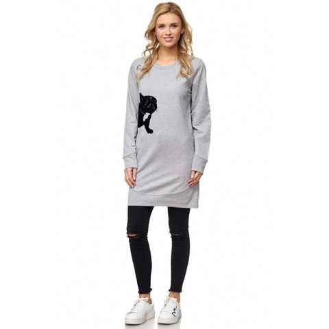 Decay Sweatshirt mit süßem Mops-Aufdruck