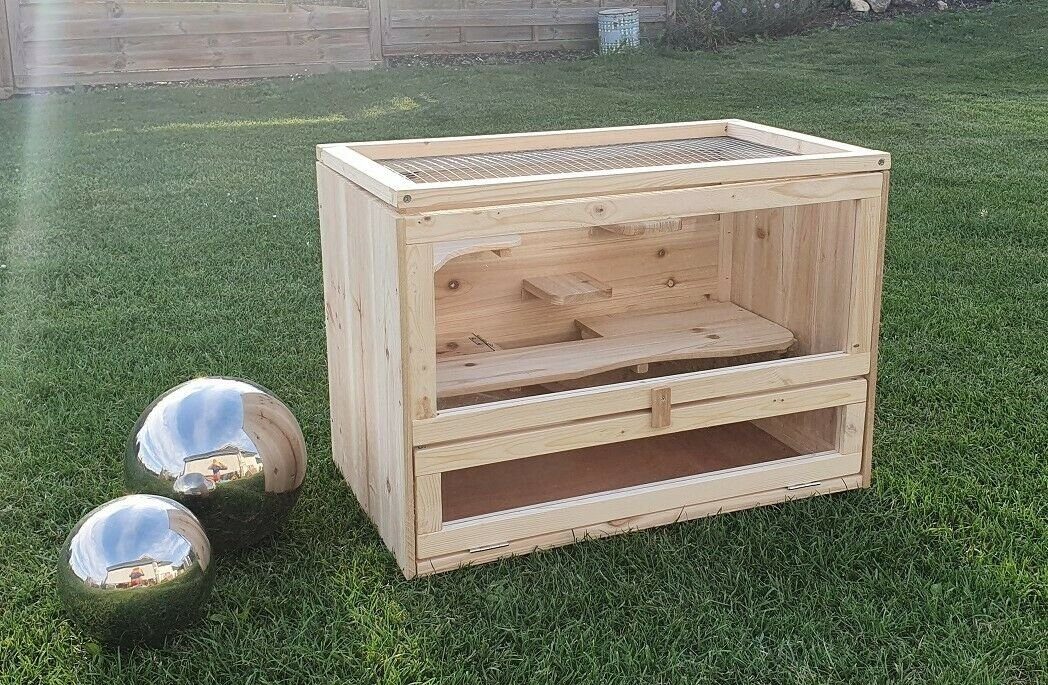 BruKa Kleintierkäfig PAULI Nagerkäfig Holz Hamsterkäfig Stall Meerschweinch günstig online kaufen