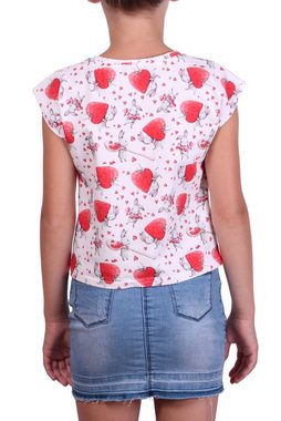 coolismo T-Shirt Print-Shirt für Mädchen mit Erdbeeren-Häschen-Motiv Rundhalsausschnitt, Alloverprint, Baumwolle