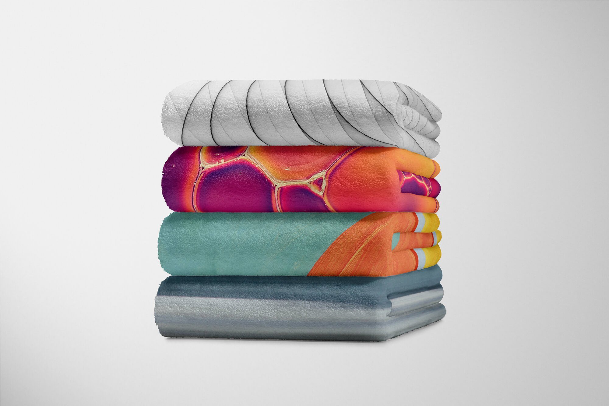 Sinus Art Handtücher Handtuch Strandhandtuch mit Kuscheldecke Formen, Abstrakt Saunatuch Handtuch Baumwolle-Polyester-Mix Fotomotiv Farben (1-St)