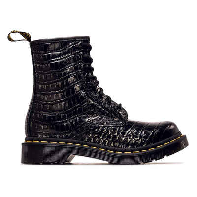 DR. MARTENS 1460 W Gunmetal Wild Croc Emboss Bootsschuh