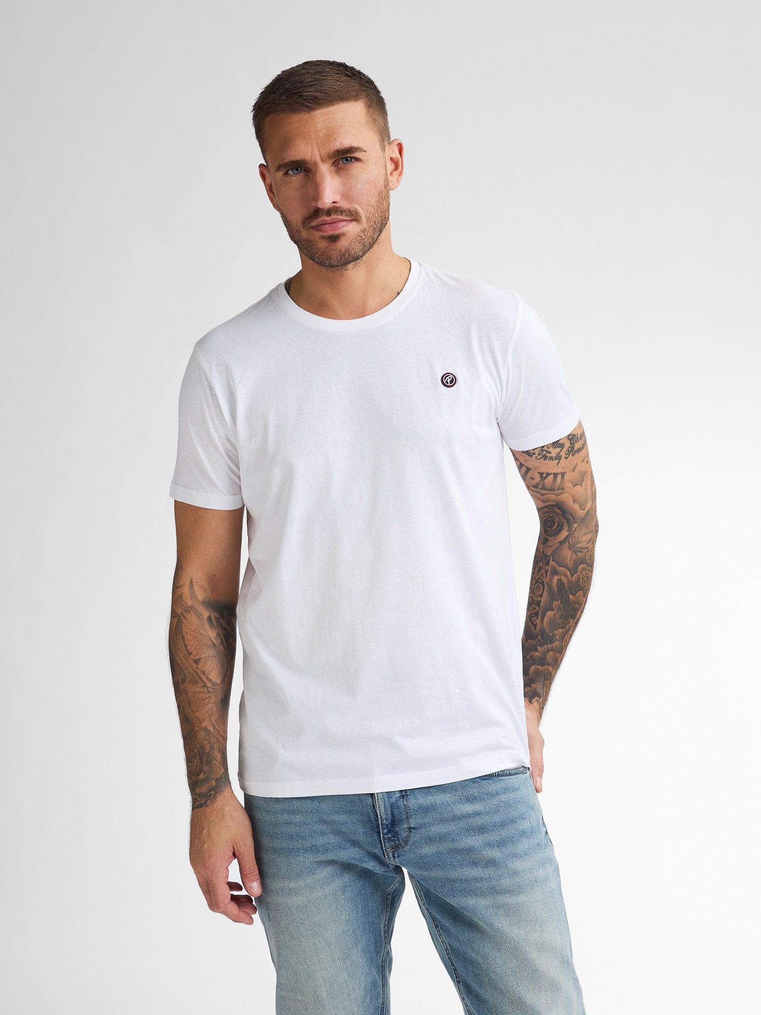 Petrol Industries Rundhalsshirt mit Logo Stickerei