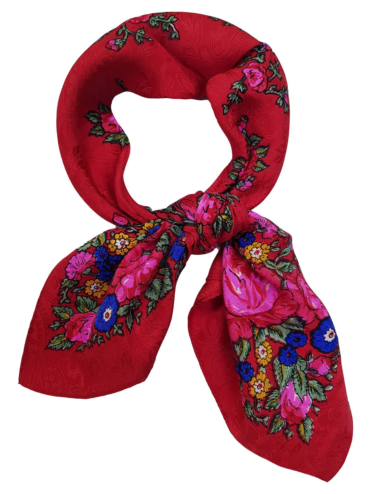 Moschen-Bayern Halstuch Halstuch Damen Nickituch Seidentuch Seidenhalstuch Rot Beige Rosen