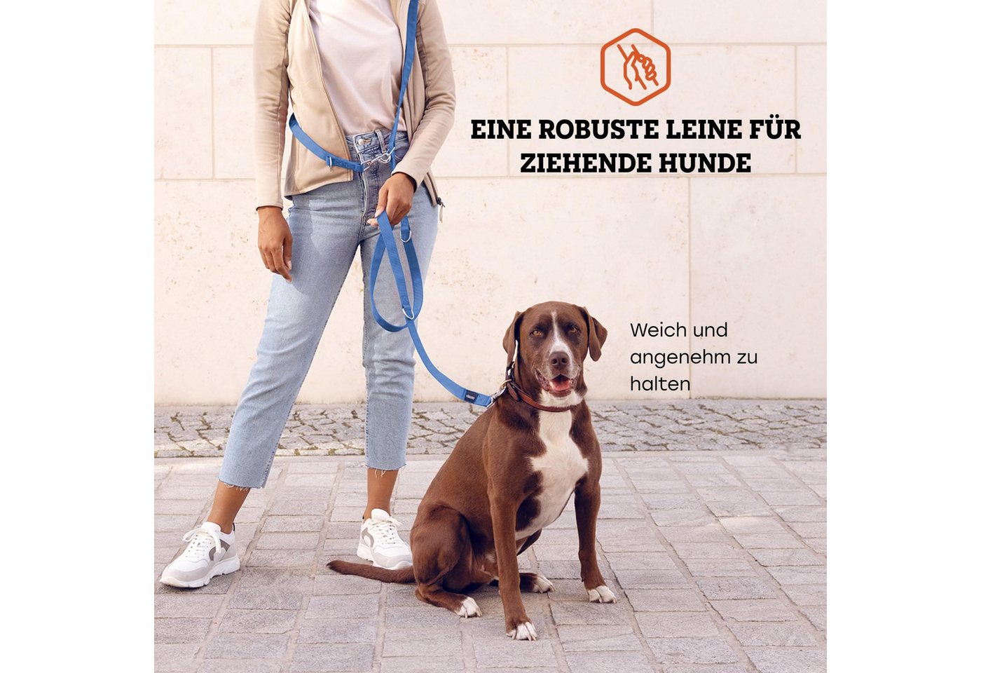 Thumbnail - VITAZOO Hundeleine Vitazoo Hundeleine - Nylon-Graphit Leine, Nylonfaser (1-tlg)