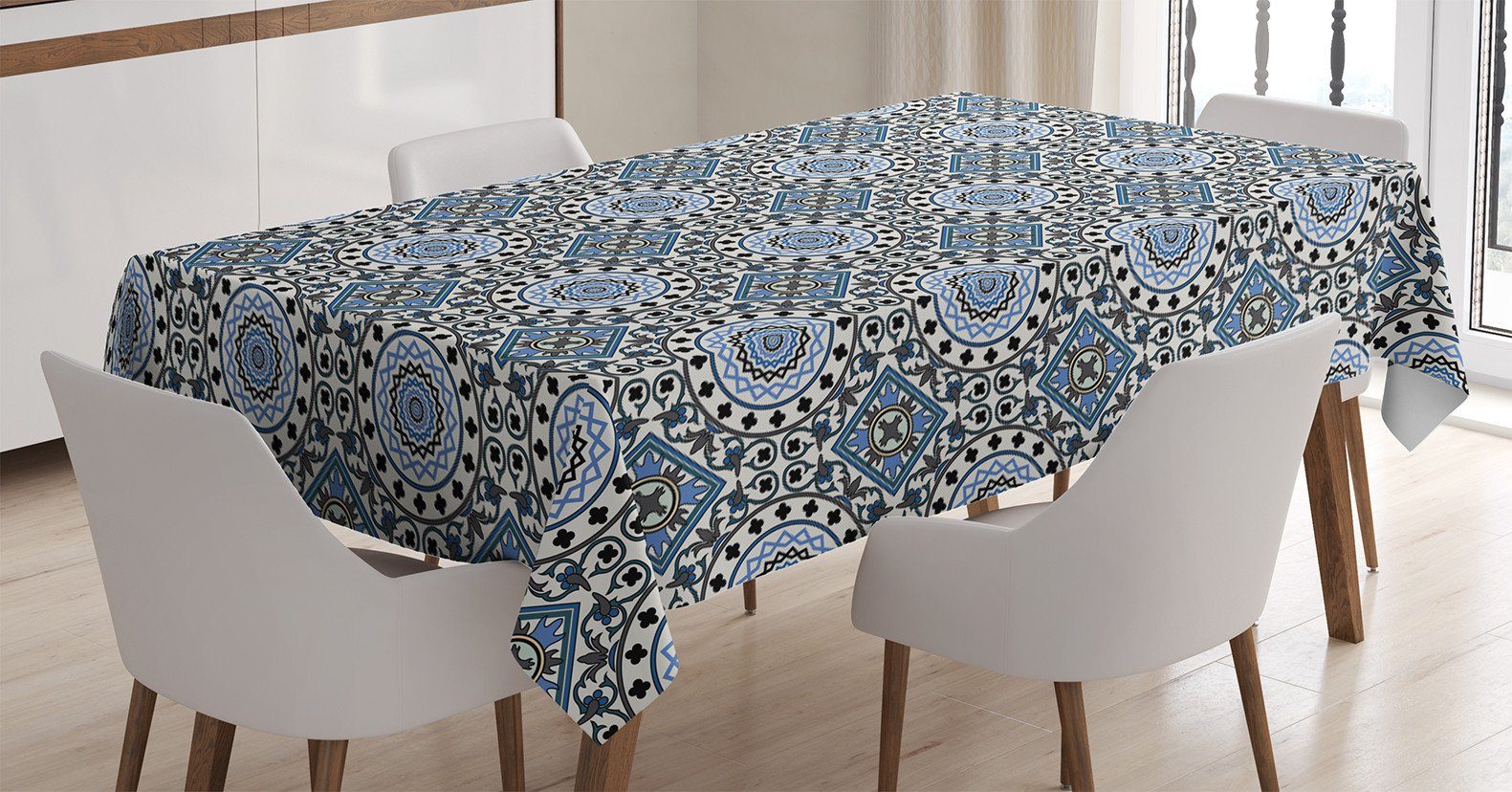 Außen Klare Bereich Tischdecke den Farben, Waschbar geeignet Retro Abakuhaus Für Mosaik-Motive Farbfest