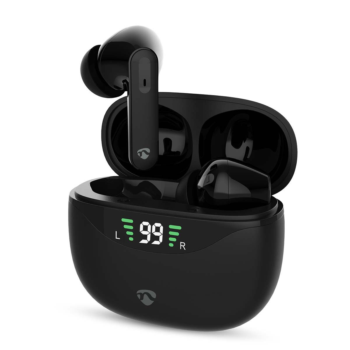 Nedis HPBT2450BK In-Ear-Kopfhörer (reisen und pendeln, anc ruhe, 30 h mit ladecase komfort, Bluetooth®, reisen und pendeln, anc ruhe, 30 h mit ladecase komfort)