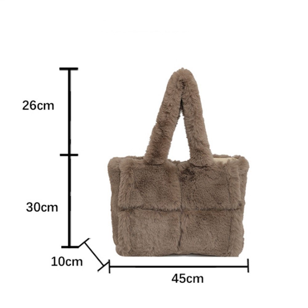 Bextsrack Schultertasche Damen Plüsch Umhängetasche Groß Shopper Tasche Handtasche Tote Bag, Geschenkideen für Familie und Freunde zu Oster und Geburtstag