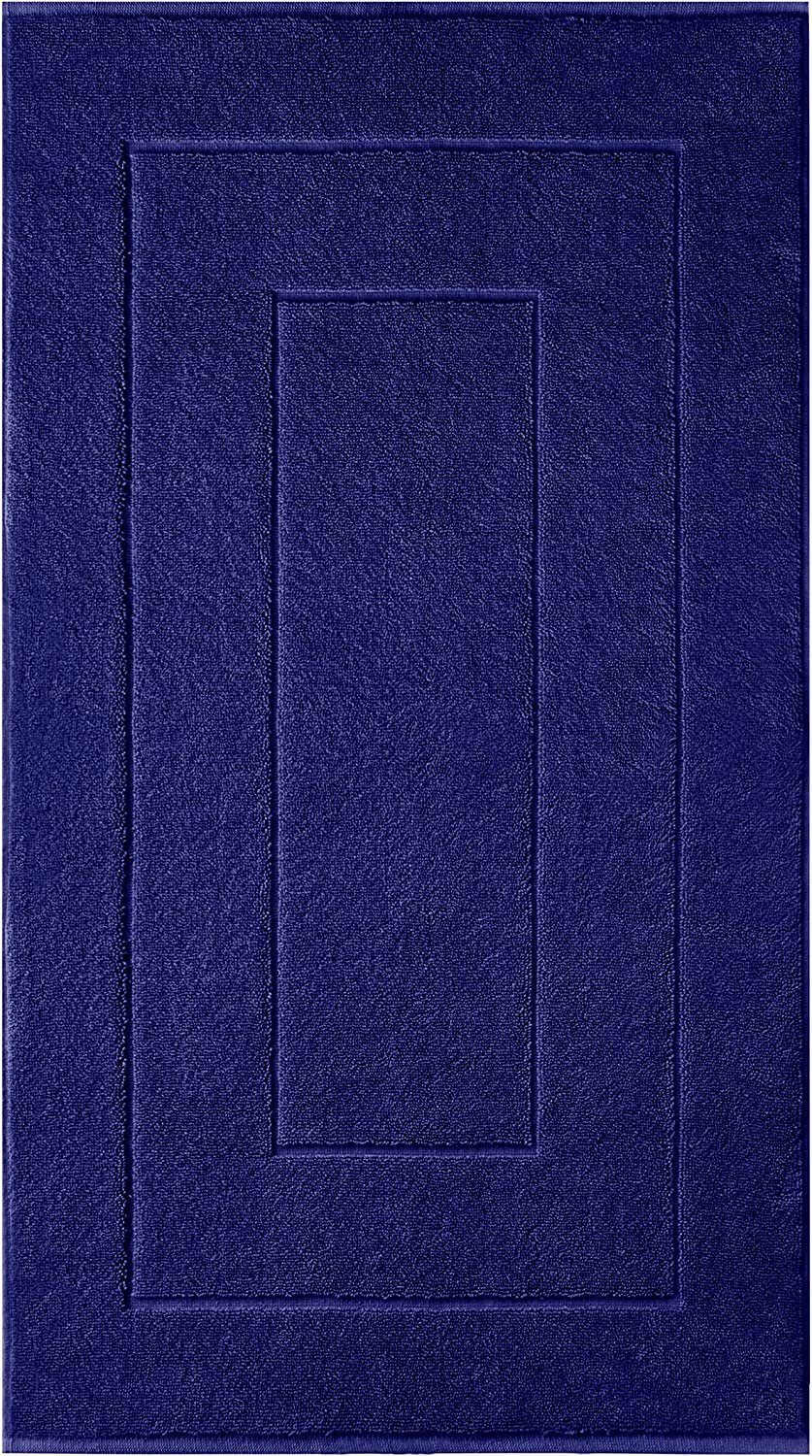 Badematte London Lashuma, Höhe 5 mm, schnell trocknend, Frottee, rechteckig, Weiche Badezimmermatte 50x90 cm dunkel blau