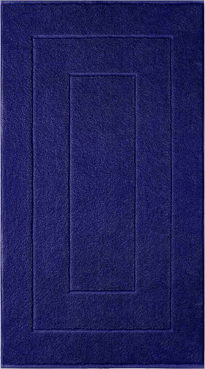 Badematte London Lashuma, Höhe 5 mm, schnell trocknend, Frottee, rechteckig, Weiche Badezimmermatte 50x90 cm dunkel blau