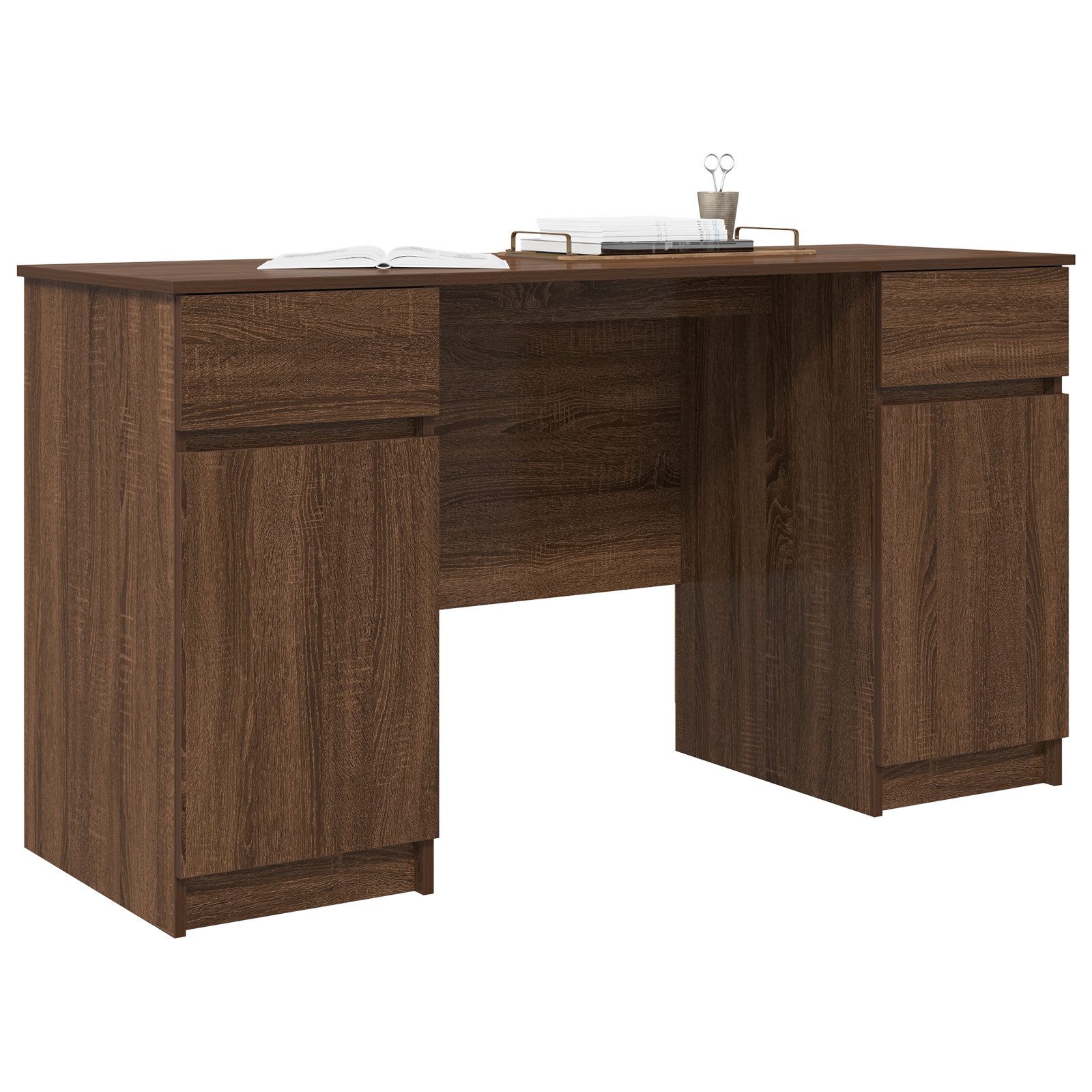 vidaXL Schreibtisch Schreibtisch Braun Eiche 140x49x76 günstig online kaufen