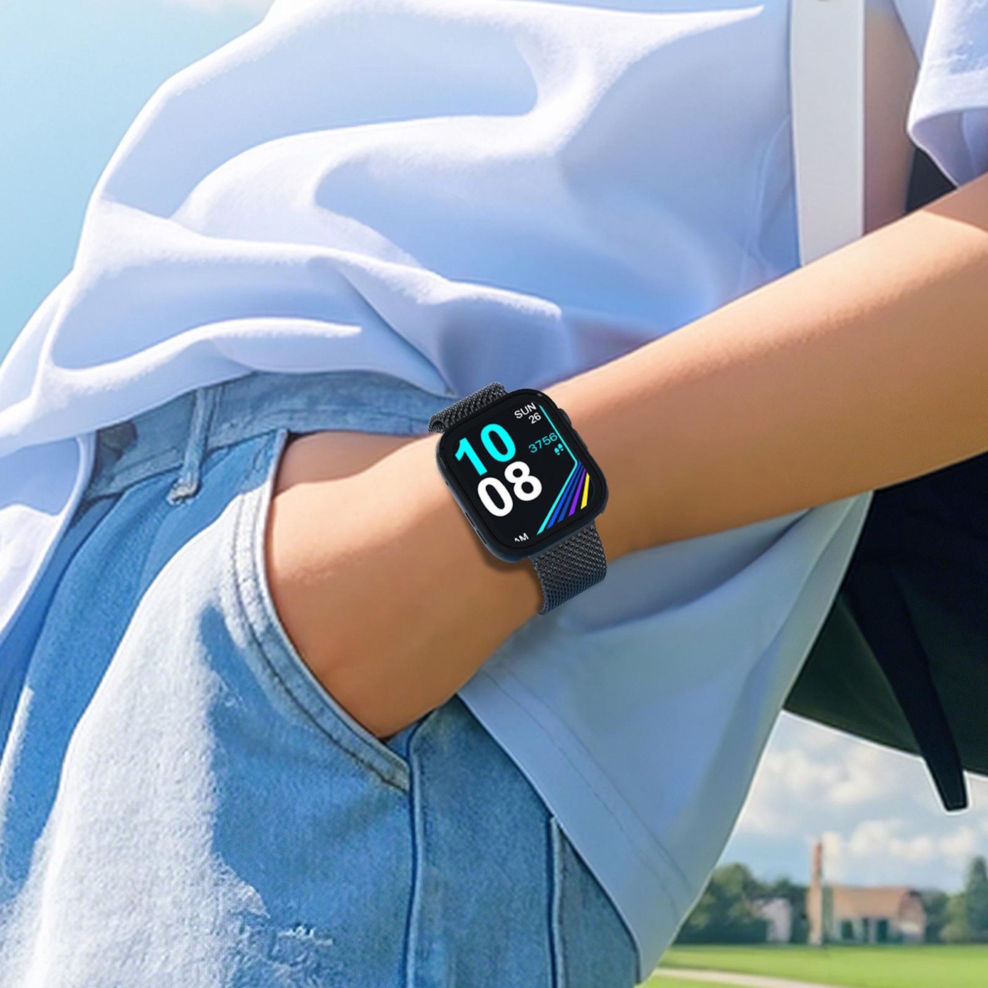 Wigento Smartwatch-Hülle Für Huawei Watch Fit 4 Kunststoff Watch PC Hülle + 9H Hart Glas Grün, Schutzhülle aus PC + Hart Glas für Rundumschutz