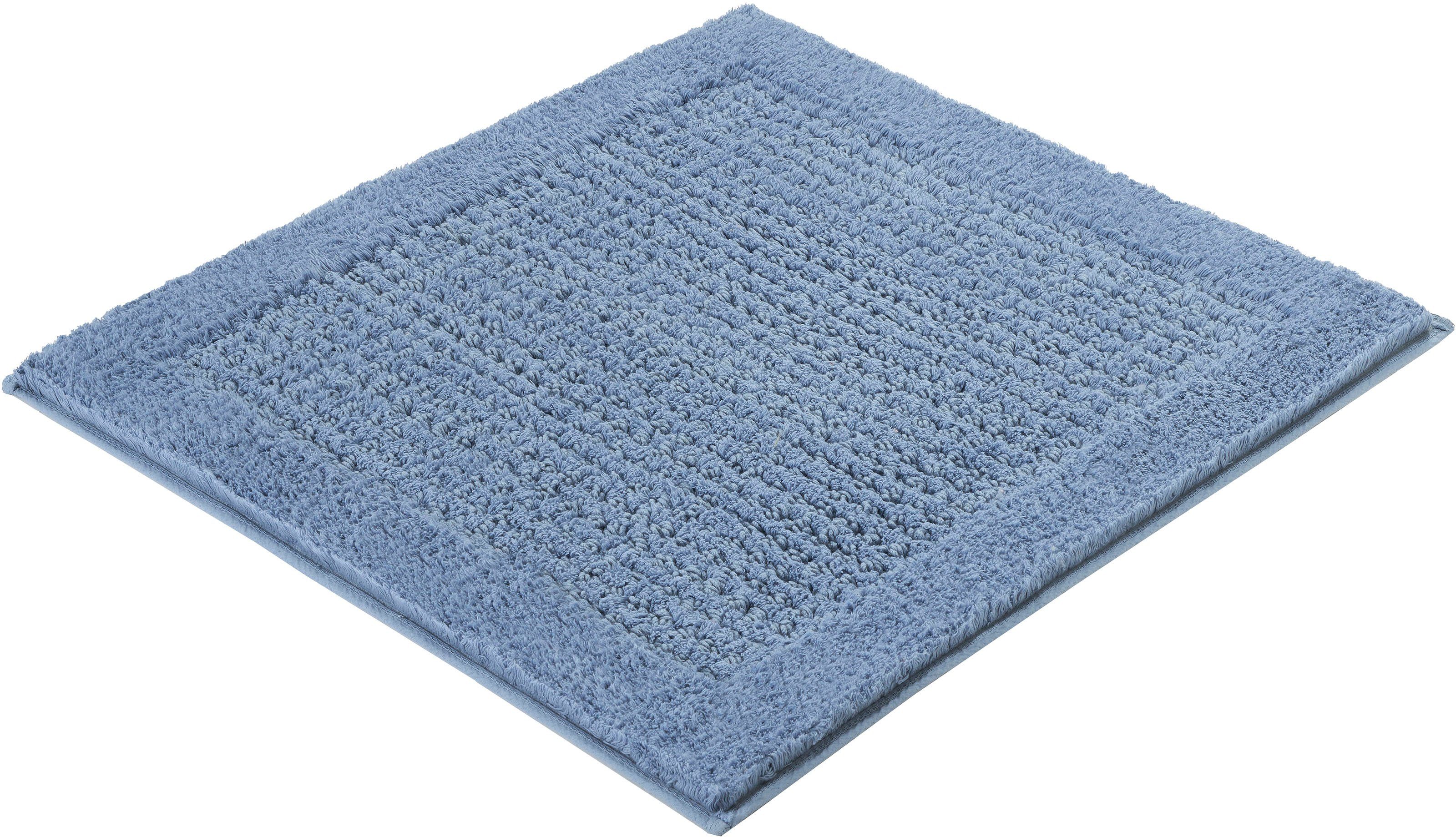 Kleine Wolke Badematte Net, Badvorleger, Badezimmer Teppich, Höhe 17 mm, rutschhemmend beschichtet, fußbodenheizungsgeeignet, Baumwolle, quadratisch, Badteppich, Uni Farben, rutschhhemmend