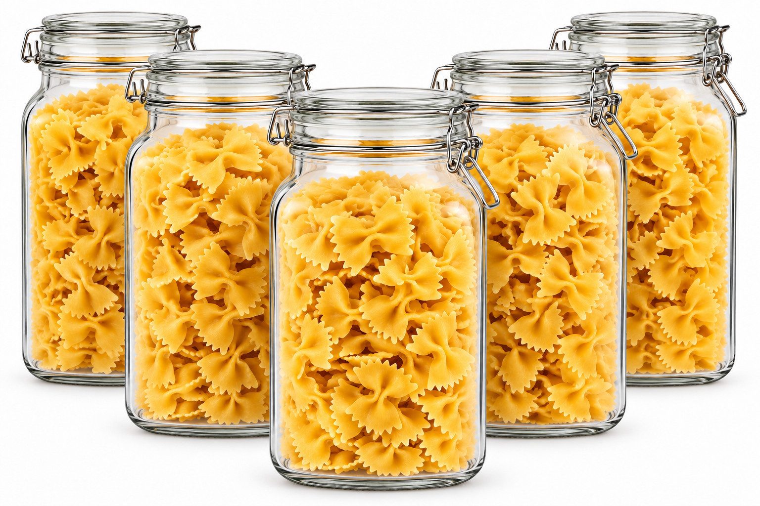 Sendez Einmachglas 6 Einmachgläser 2 L mit Bügelverschluss 10 Etiketten Stift 6x Dichtung, Glas, (6-tlg)