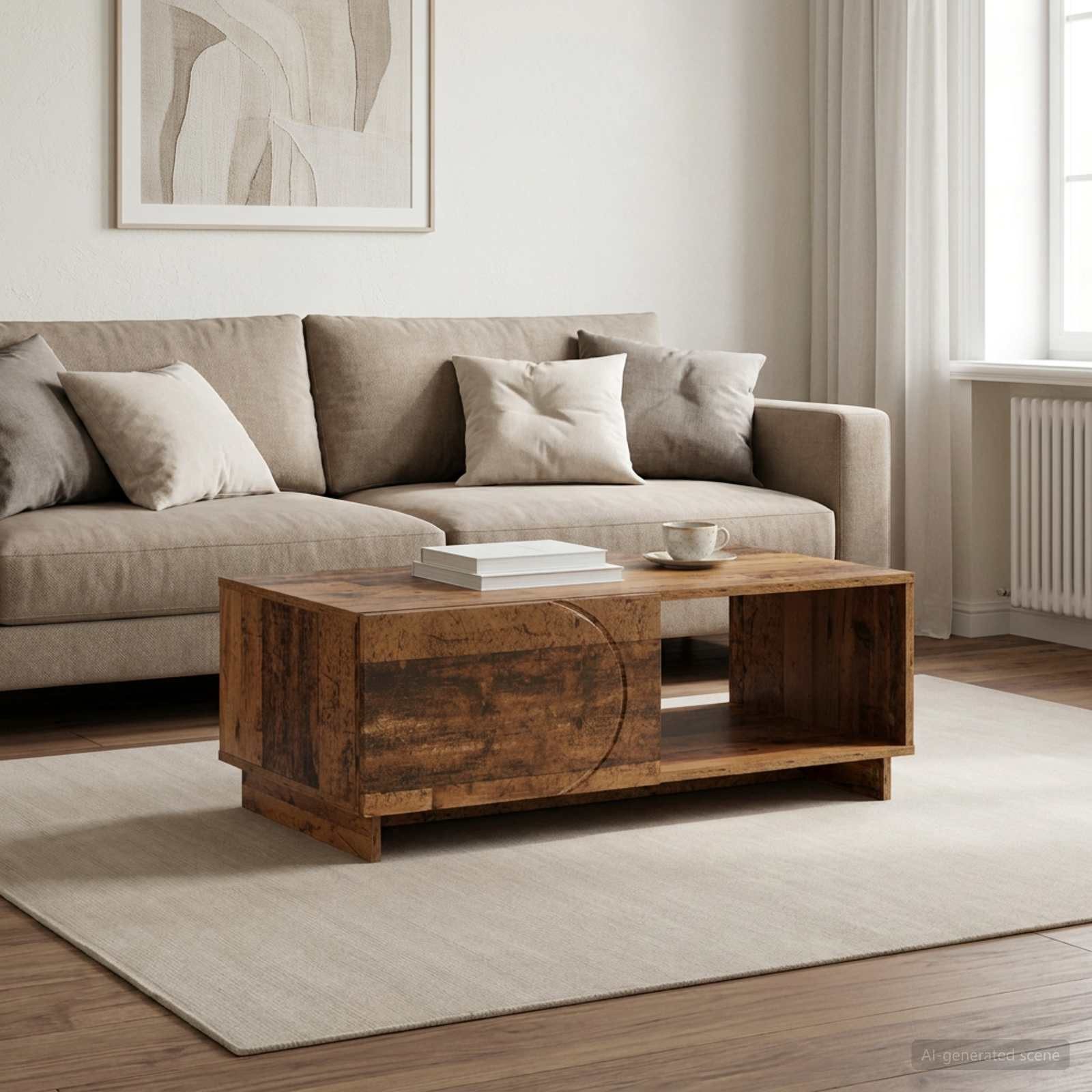 vidaXL Couchtisch Couchtisch Altholz 95 x 50,5 x 35 cm Holzwerkstoff (1-St)