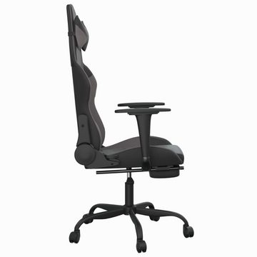 vidaXL Bürostuhl Gaming-Stuhl mit Massage Fußstütze Schwarz Grau Kunstleder